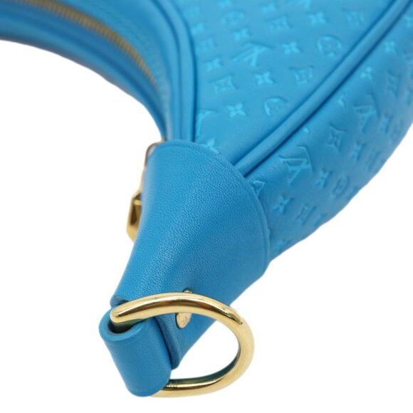 Louis Vuitton  Loop Nanogram Embossed Leather Shoulder Bag Turquoise Blue - Picture 7 of 14